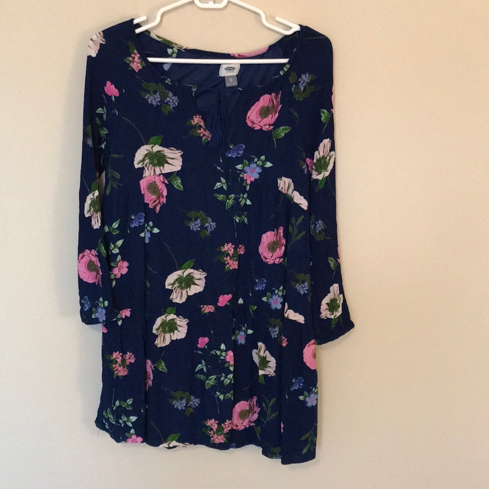 Navy Blue Floral Dress
